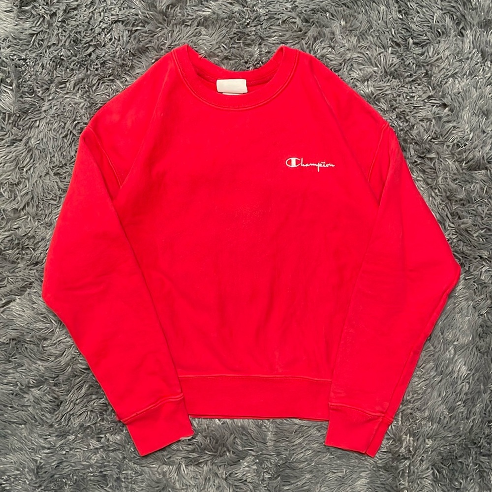 Vintage Champion Reverse Weave Red Crewneck Sweater Sweatshirt